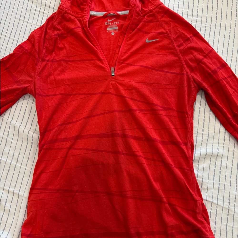 Nike Women's Red Half-Zip Sweatshirt